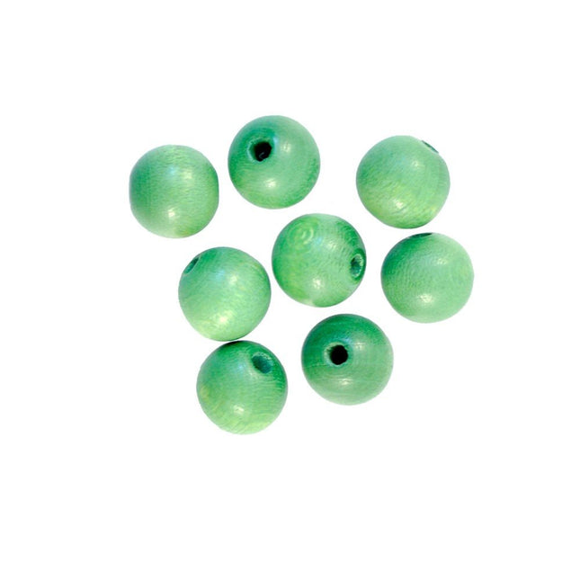 12mm green wooden beads