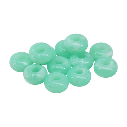 14mm Acrylic Mint Donut Bead
