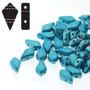 2 Hole Kite Bead Aqua Metalust - 10g