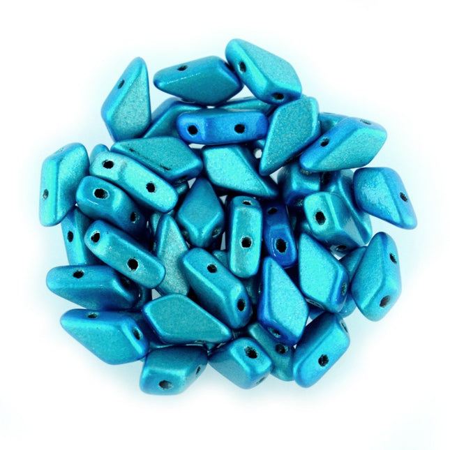 2 Hole Kite Bead Aqua Metalust - 50g