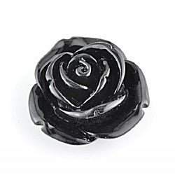 25mm black acrylic rose bead