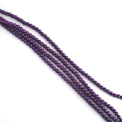 3mm purple glass pearl beads