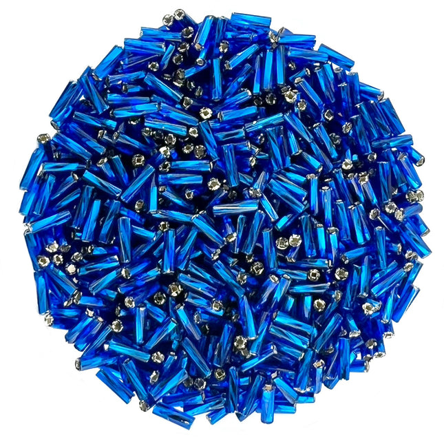 7mm Twisted Silver Lined Blue Bugle Beads