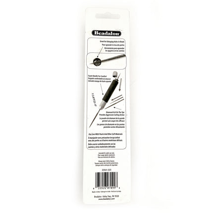 Beadalon reaming tool kit in its original white cardboard packaging, showing the back of the packaging with product illustrations and text.