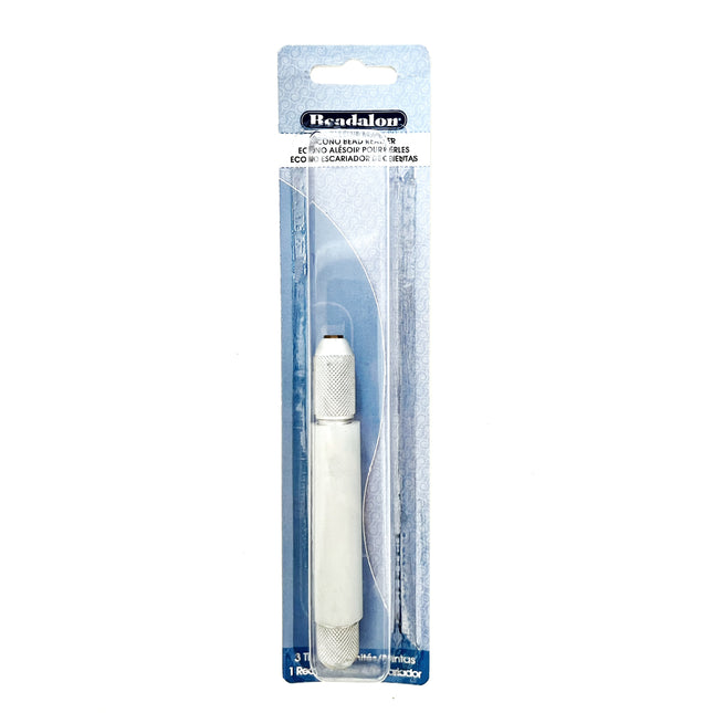 A Beadalon bead reaming tool in its original blue and white cardboard packaging, shown against a plain white background.