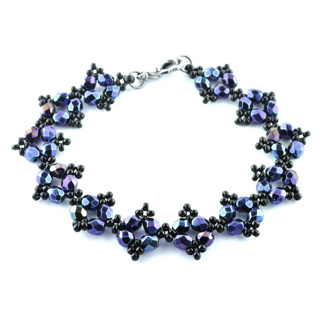 Iridescent Blue RAW Embellished Bracelet Kit