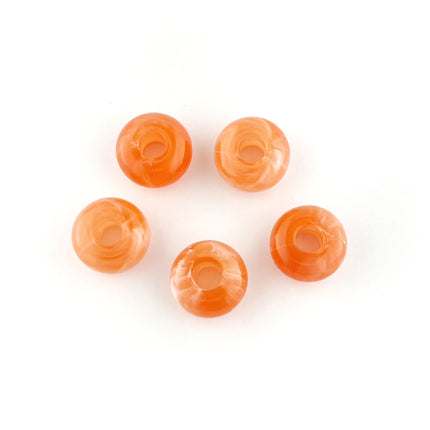 14mm Acrylic Orange Donut Bead