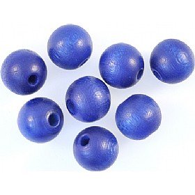 10mm Blue Round Wooden Beads