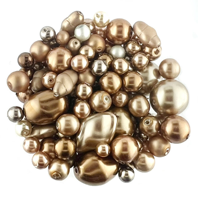 Bronze-Copper Czech Glass Pearl Mix