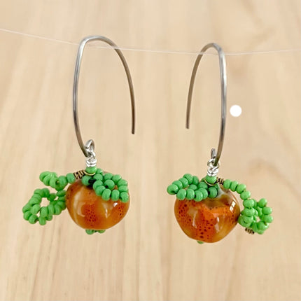 12mm Ceramic Pumpkin Bead