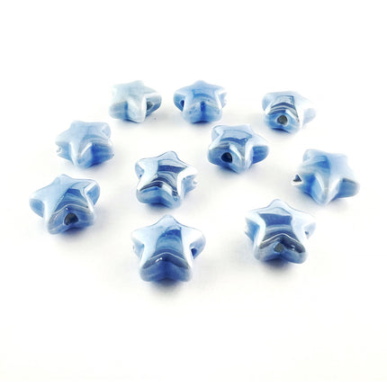 Ceramic Star Bead Pale Blue