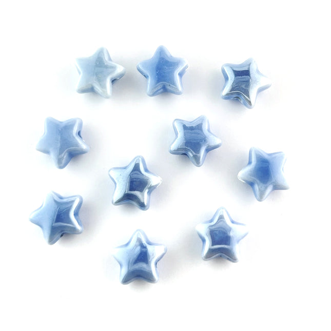 Ceramic Star Bead Pale Blue