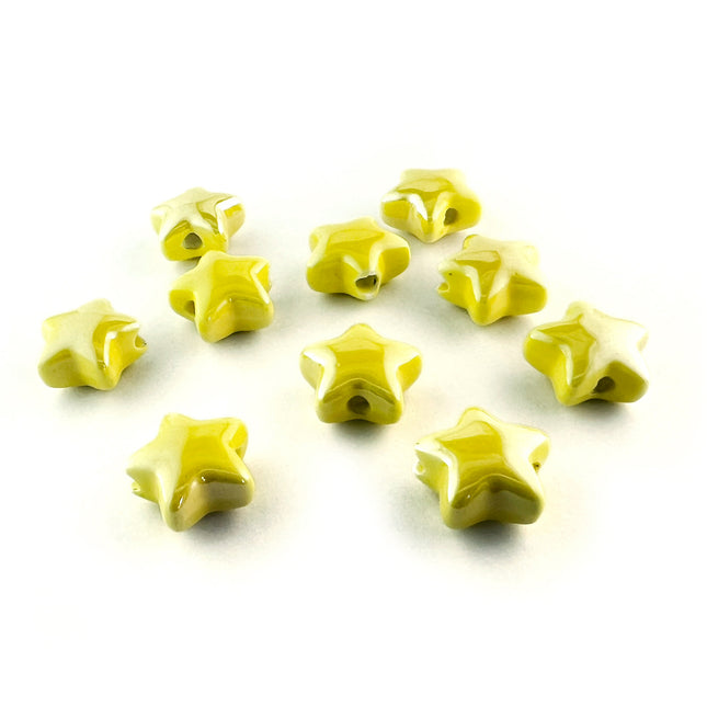 Ceramic Star Bead Yellow