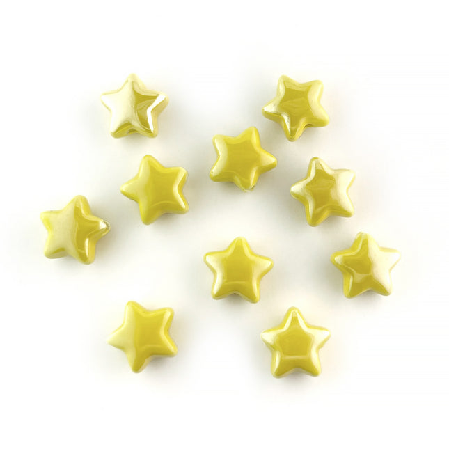 Ceramic Star Bead Yellow