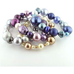 Blue Czech Glass Pearl Mix