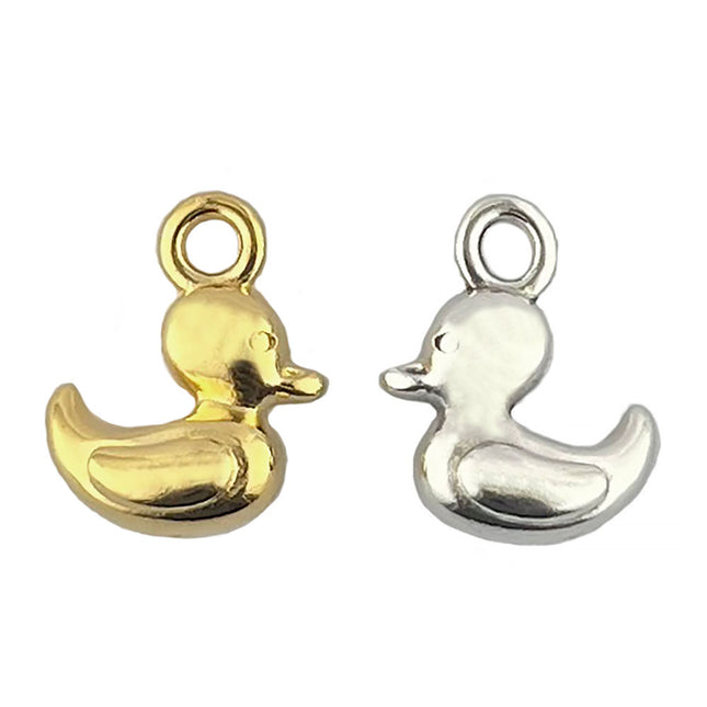 gold plated and silver plated duck charms