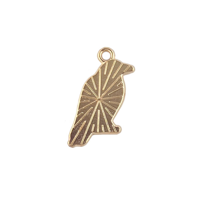 gold plated back of the black crow charm