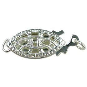 Sterling silver oval filigree clasp