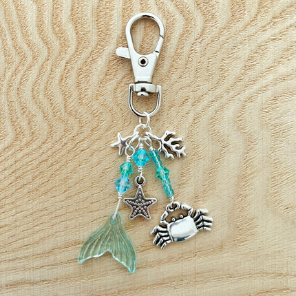 Glass Mermaid Tail Pendant Brown/Blue
