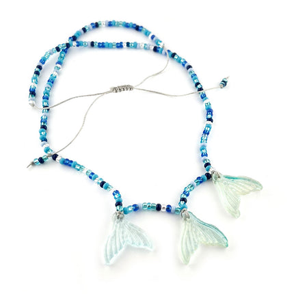 Glass Mermaid Tail Pendant Brown/Blue