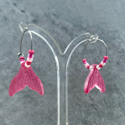 Glass Mermaid Tail Pendant Pink/Purple