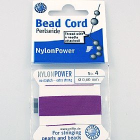 Griffin Purple Power Cord No.4 w/ needle 2m