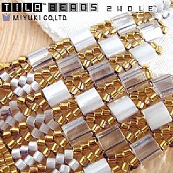 TL250 Iridescent Crystal Miyuki Tila Beads