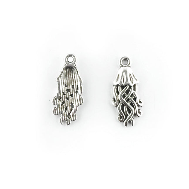 front and back of the metal jellyfish charm
