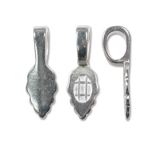 Silver Plated Glue On Large Pendant Bail