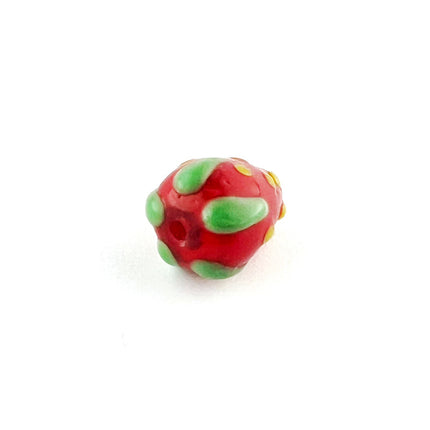 Murano Style Glass Strawberry Bead side view