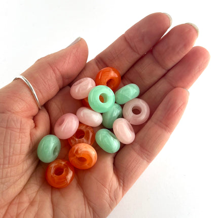 14mm Acrylic Orange Donut Bead