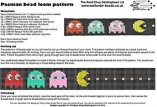 Pac Man Beadloom Pattern