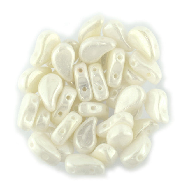 Matubo 2 hole paisley duo czech glass beads chalk lustre