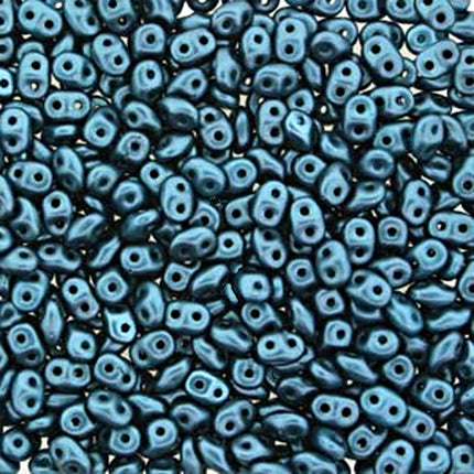 Pastel Petrol Superduo 2 hole beadsbeads