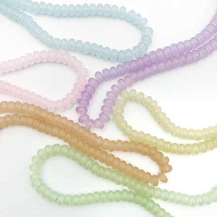 8mm Glass Rondelle Candy Bead Pastel Pink