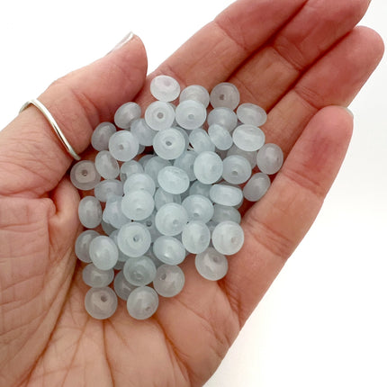 8mm Glass Rondelle Candy Bead Pastel Blue