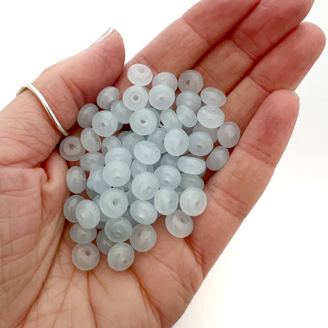 8mm Glass Rondelle Candy Bead Pastel Blue