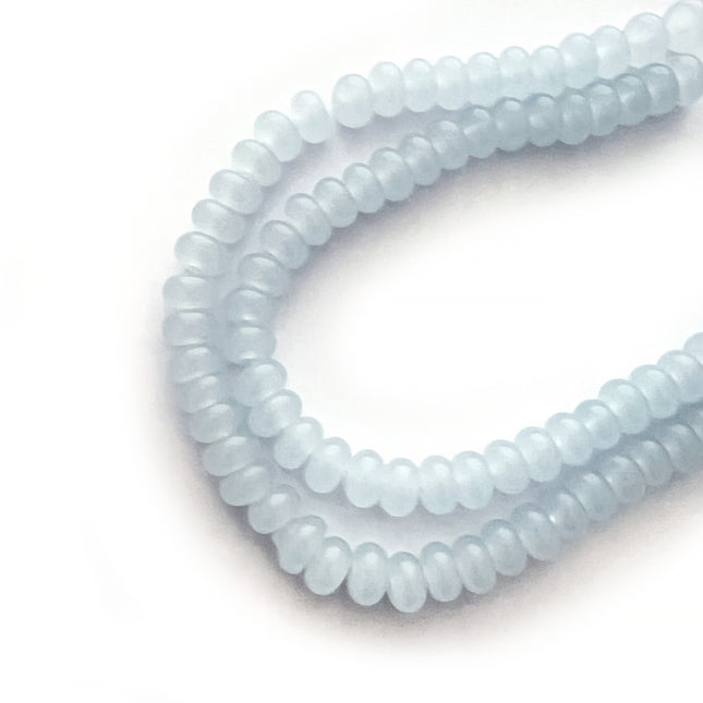 8mm Glass Rondelle Candy Bead Pastel Blue
