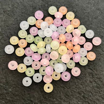 8mm Glass Rondelle Candy Bead Pastel Orange