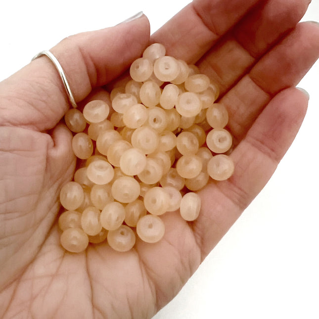 8mm Glass Rondelle Candy Bead Pastel Orange