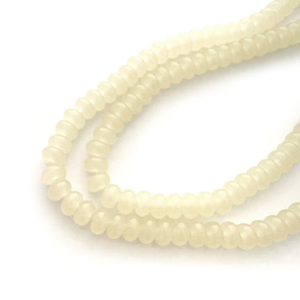 8mm Glass Rondelle Candy Bead Pastel Yellow