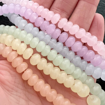 8mm Glass Rondelle Candy Bead Pastel Pink