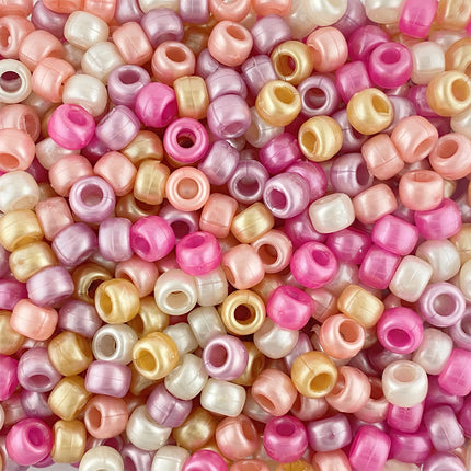 Pearl Plastic Pony Warm Bead Mix