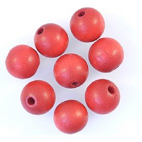 12mm Red Wooden Round Beads