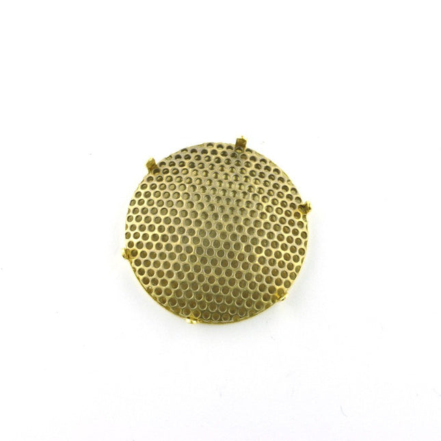 23mm Round Sieve Cabochon Gold Plated *