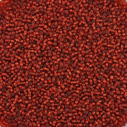 Size 15 Silver Lined Red Seed Beads