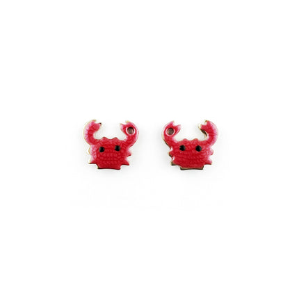 Red enamelled crab charm