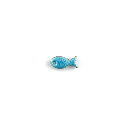 blue enamelled fish charm