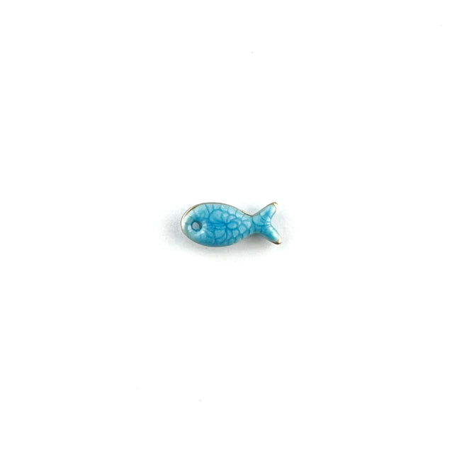 blue enamelled fish charm