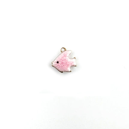Pink enamelled fish charm